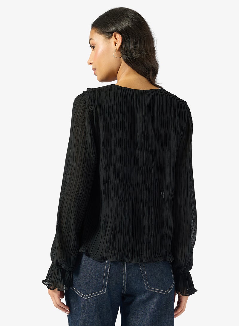 GUESS Faye Ruffle Long Sleeve Top - Image 2